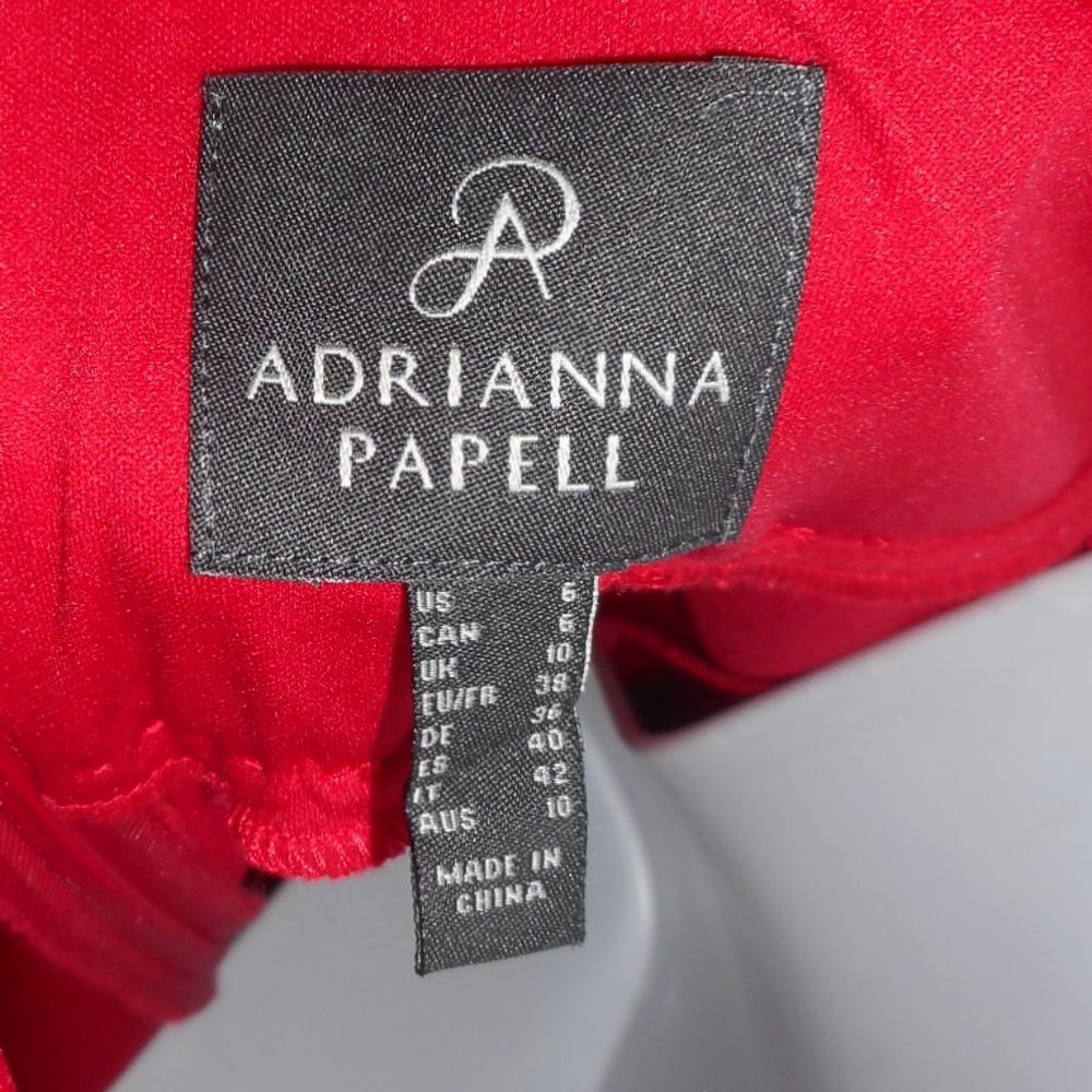 NWOT Adrianna Papell Bright Red Flapper style Fringe dress, 6 - Picture 8 of 8